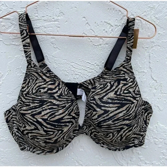 The Perfect Plunge Womens Padded Tiger Print Bra Sz 46c - Picture 2 of 6